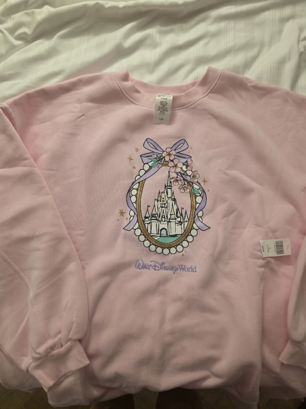 Disney Castle Pink Sweatshirt XL NWT